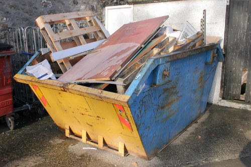 Front view of a house clearance team preparing to clear waste
